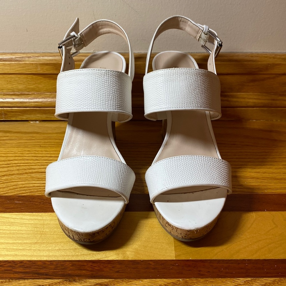 nine west wedges - size 6.5 - white wedges